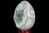 Crystal Filled Celestine (Celestite) Egg Geode - Madagascar #100053-3